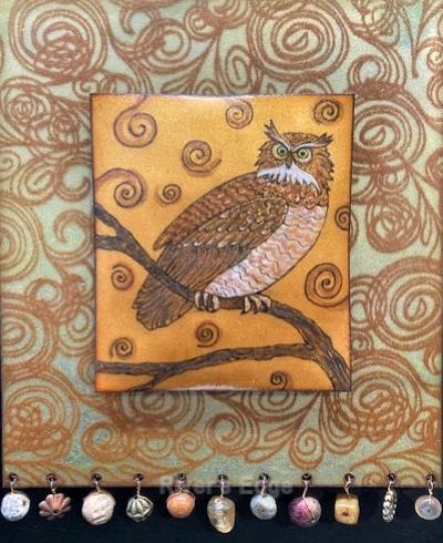 Golden Evening Owl by Kathleen Wilcox